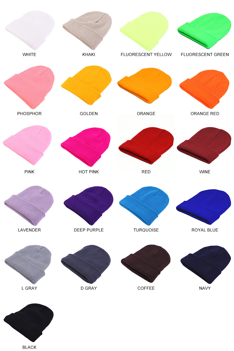 Fashion Solid Color Knit Beani - Beanie Cuffed Knit 评论和价格