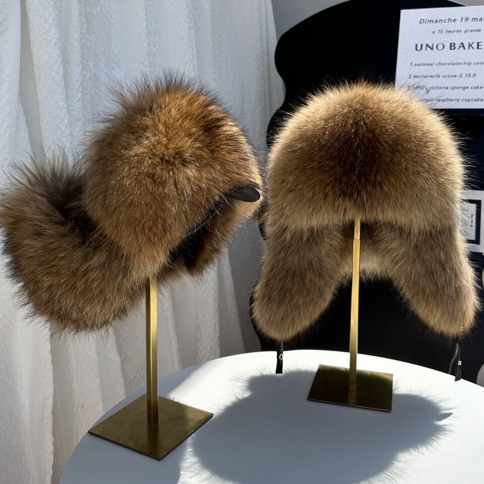 Real Fox Fur Trapper Hat Men W - Trapper Hat Ear Flap 评论和价格