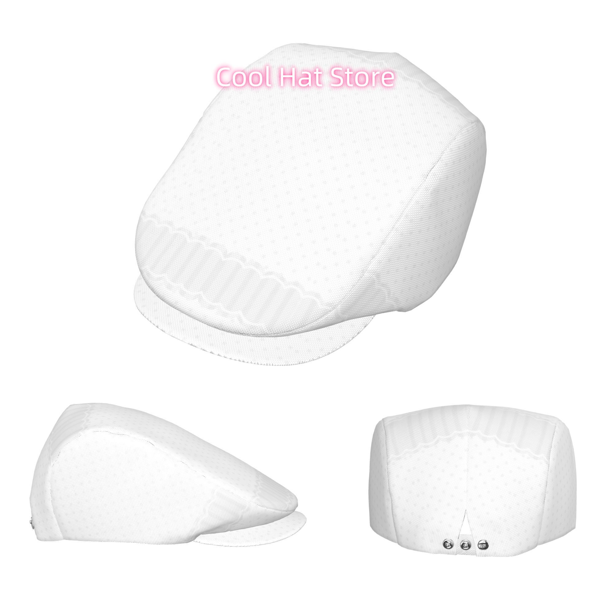White Polka Dot Lace Trim Men  - Newsboy Cap Ivy 评论和价格